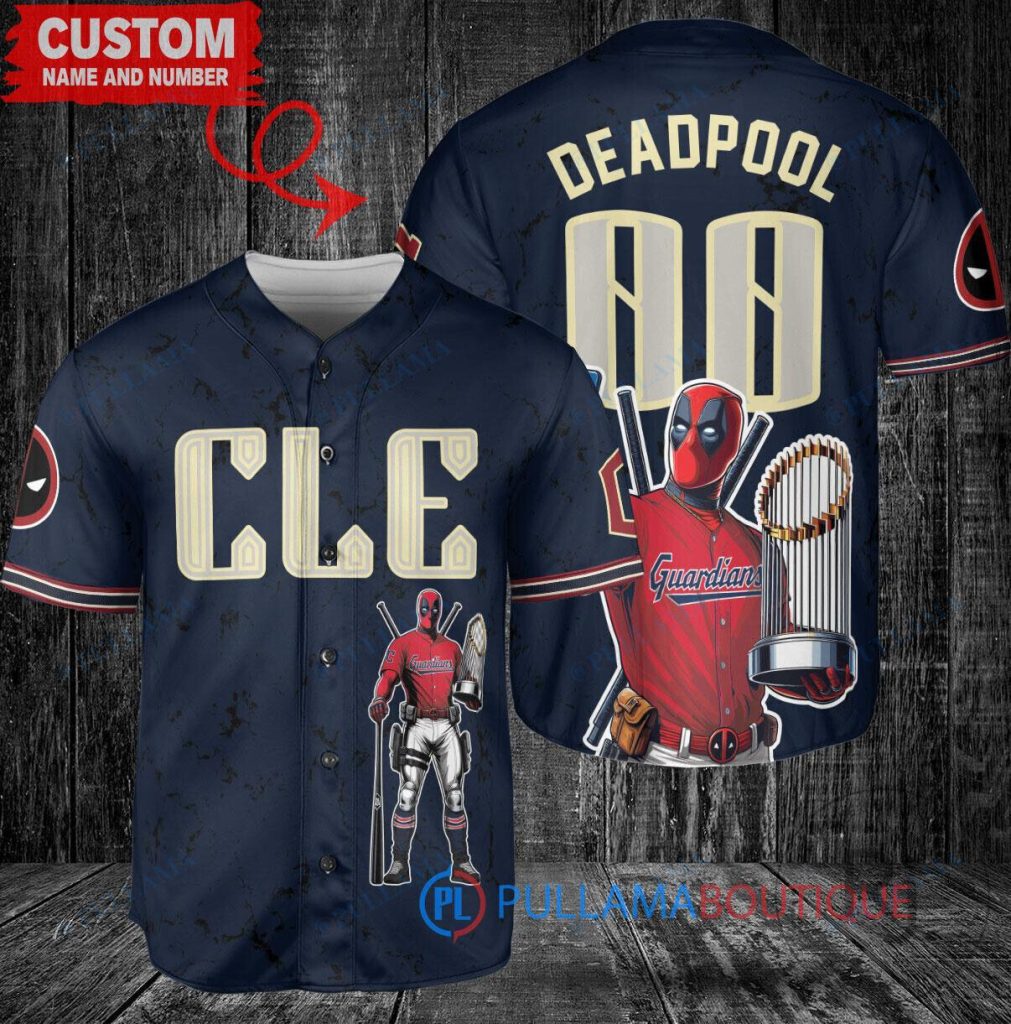 Deadpool Cleveland Guardians Baseball Jersey Custom Name and Number