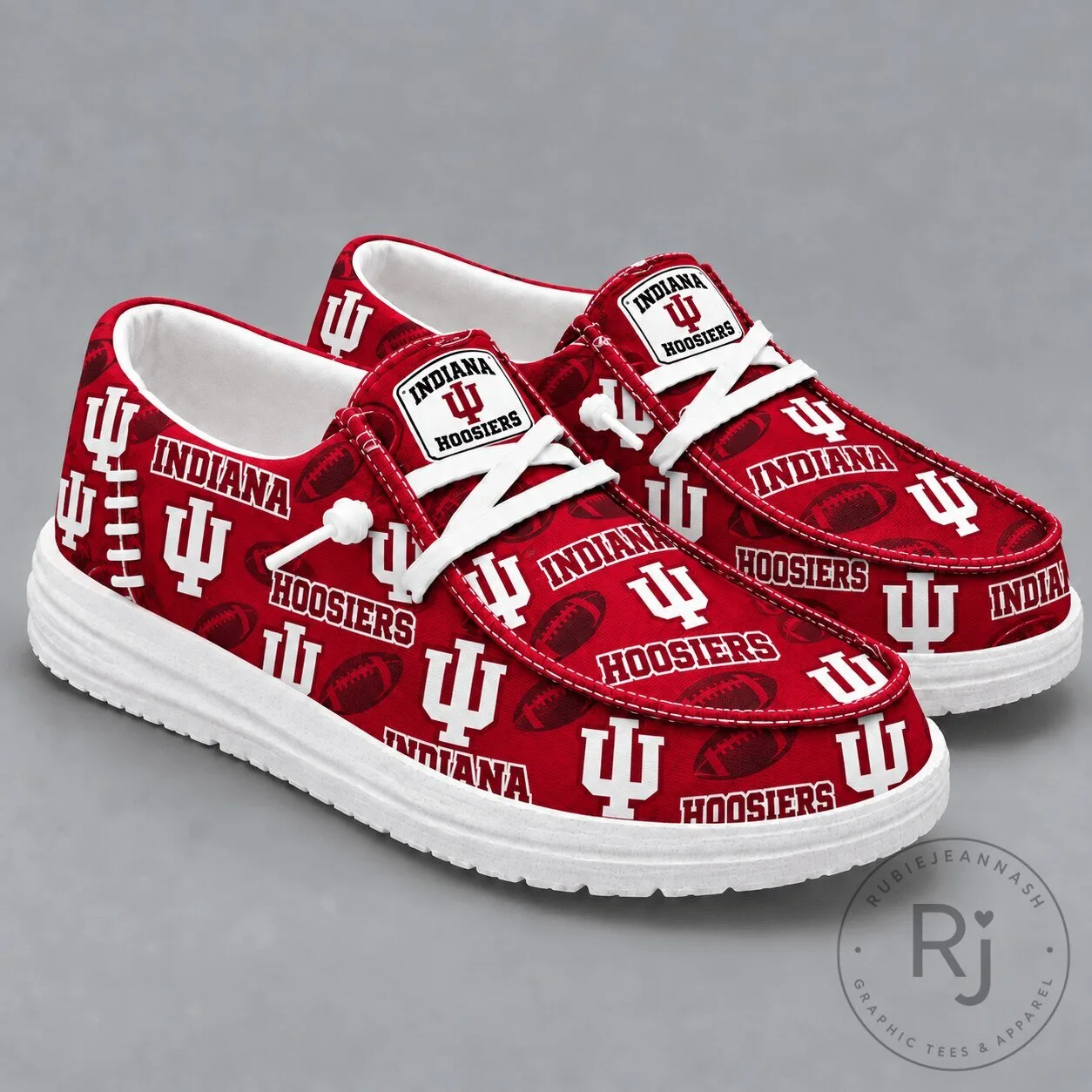 Indiana Hoosiers NCAA Football Team Pattern Casual Loafer Shoes for Men and Women