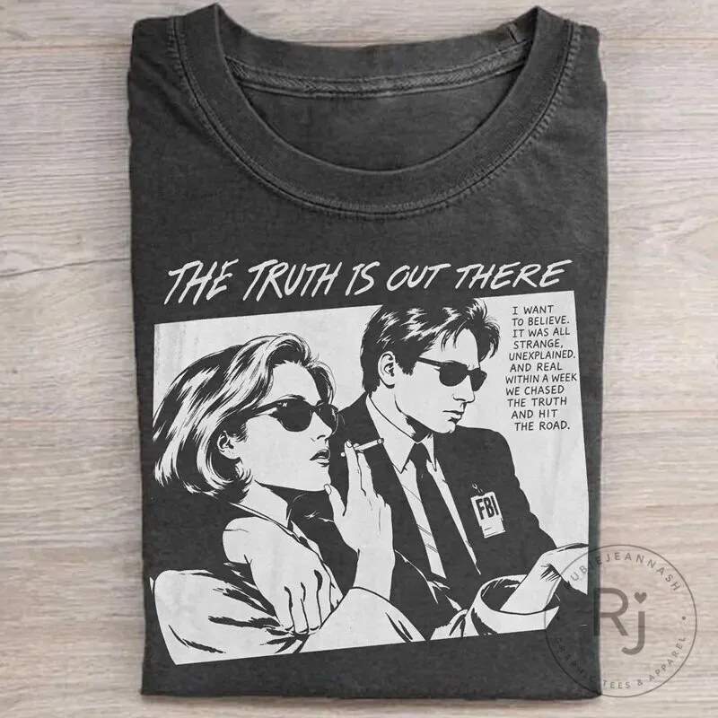 The X-Files Fox Mulder Dana Scully I Want To Believe Black T-Shirt