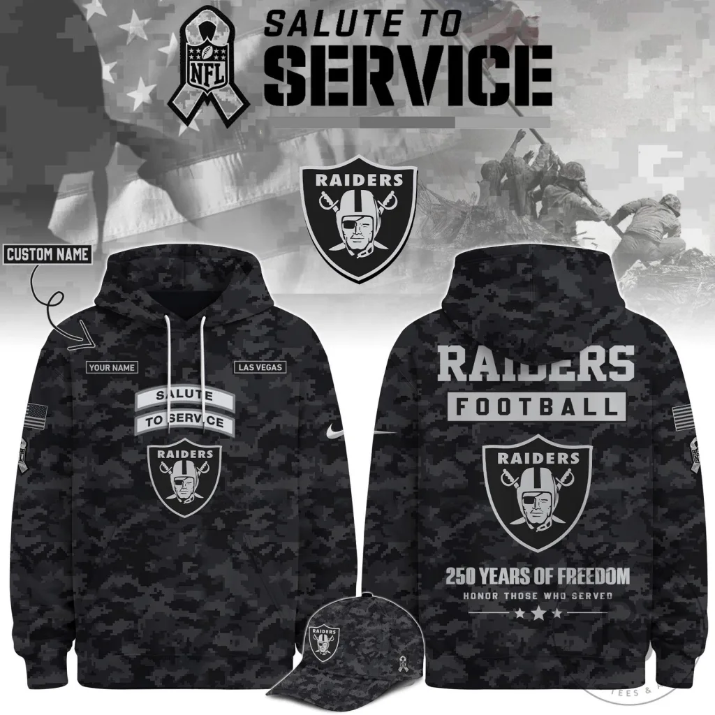 Las Vegas Raiders Salute To Service Football Team Hoodie Las Vegas Raiders Salute To Service Football Team Hoodie