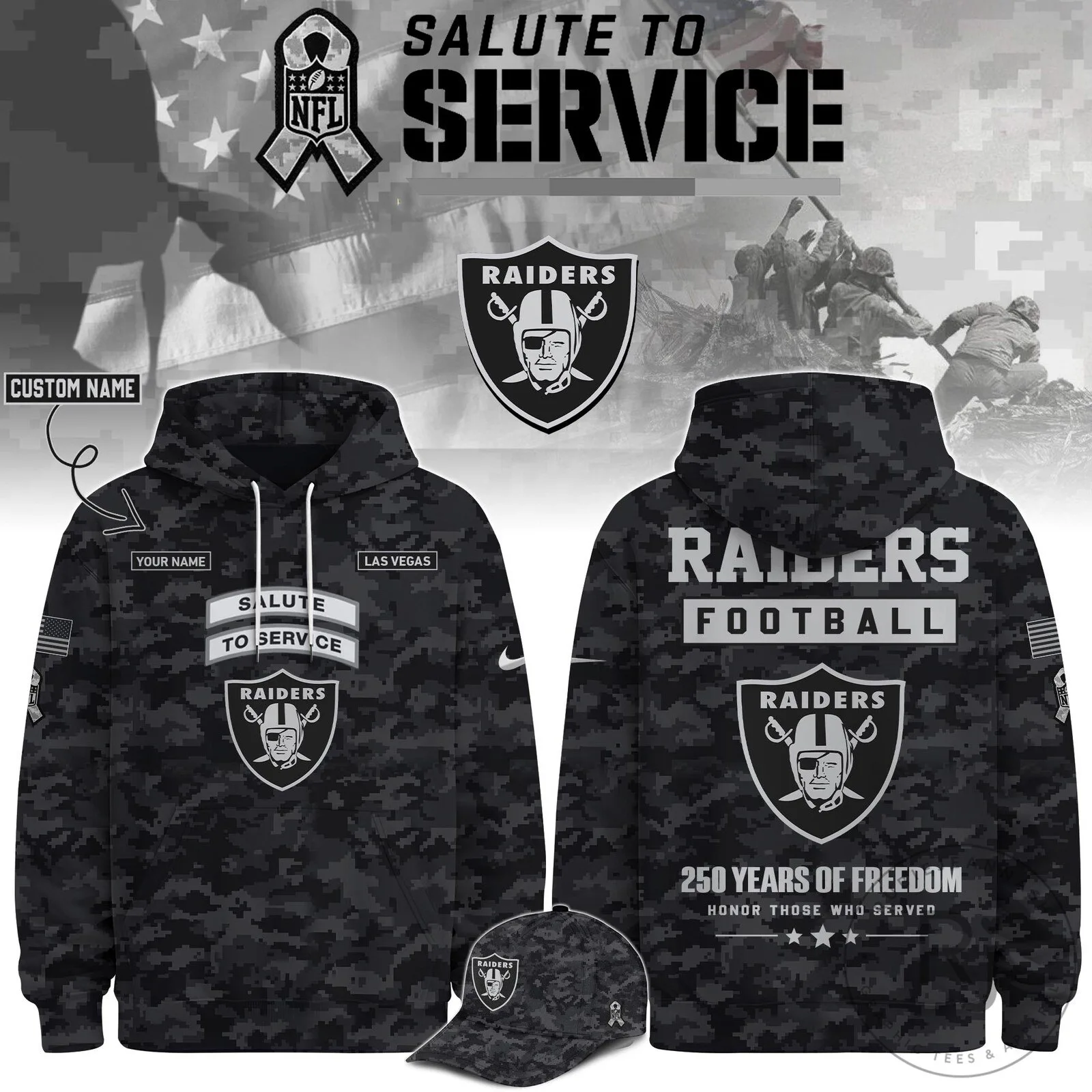 Las Vegas Raiders Salute To Service Football Team Hoodie 2 Las Vegas Raiders Salute To Service Football Team Hoodie