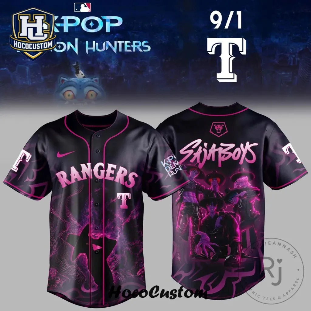 Texas Rangers Baseball K-Pop Demon Hunters Saja Boys Jersey 7 Texas Rangers Baseball K-Pop Demon Hunters Saja Boys Jersey