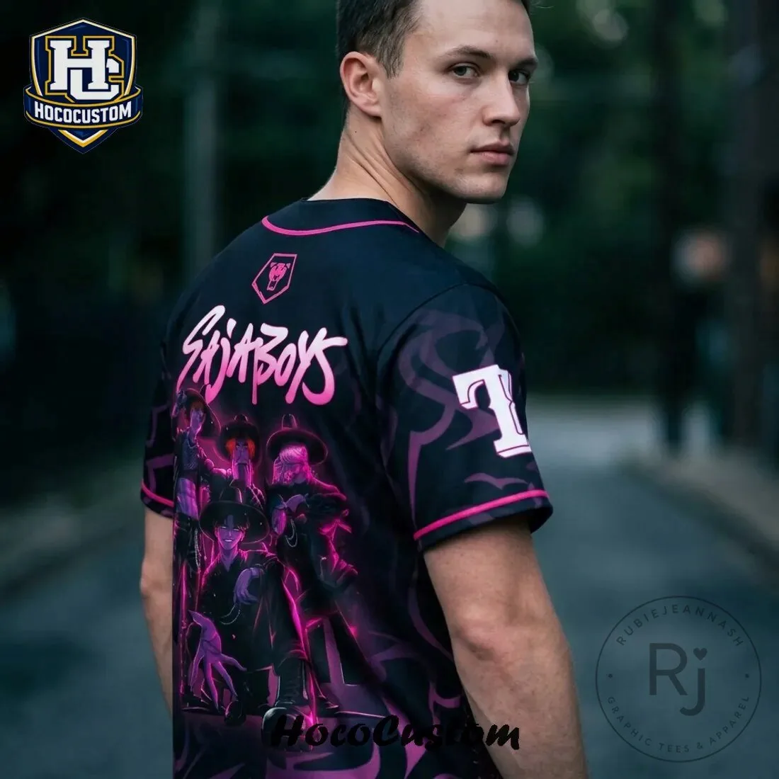 Texas Rangers Baseball K-Pop Demon Hunters Saja Boys Jersey 11 Texas Rangers Baseball K-Pop Demon Hunters Saja Boys Jersey