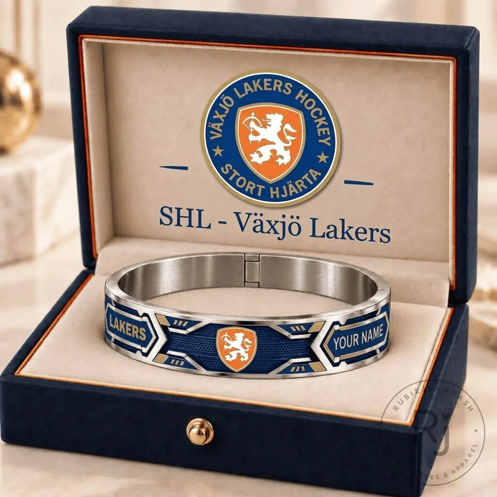Vaxjo Lakers Hockey Team Personalized Stainless Steel Bracelet