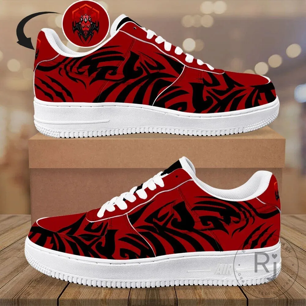 Star Wars Darth Maul Sith Lord Red and Black Tribal Pattern Shoes