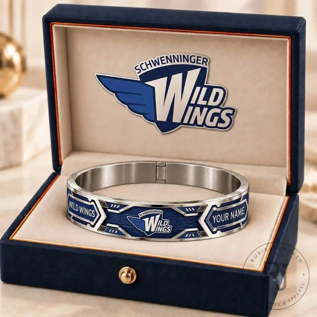 Schwenninger Wild Wings DEL Ice Hockey Team Personalized Stainless Steel Bracelet