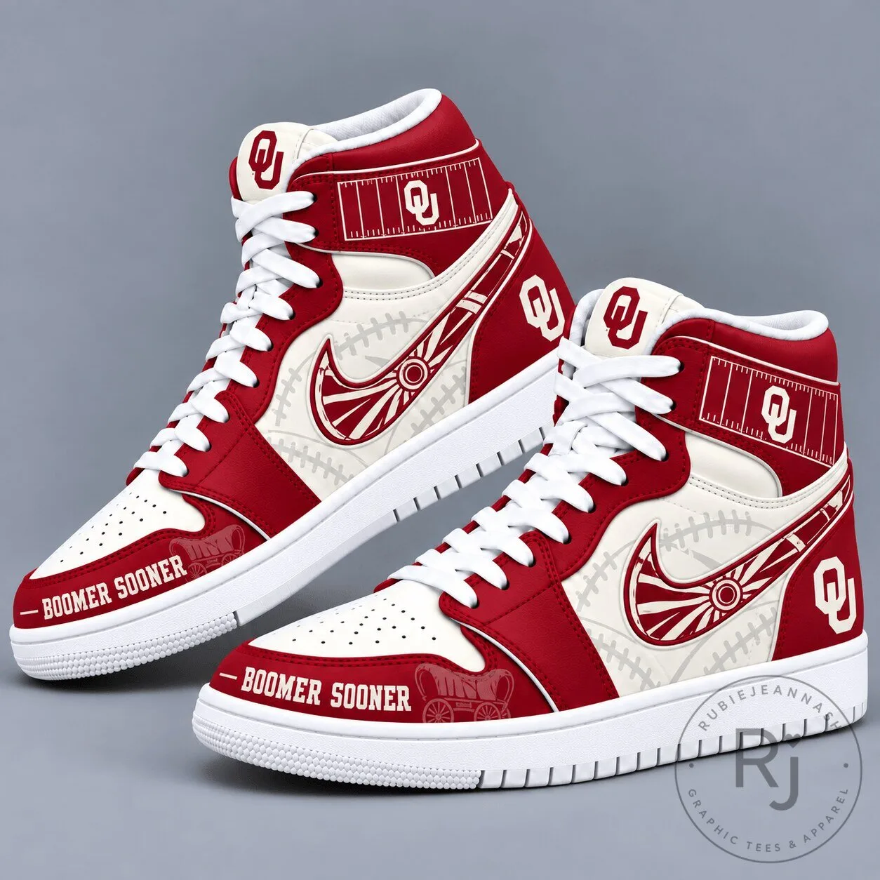 Oklahoma Sooners Boomer Sooner Football Team High Top Sneakers
