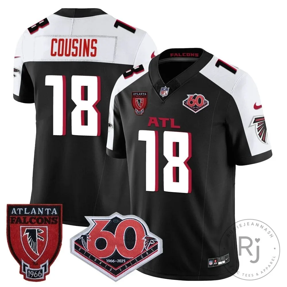 Atlanta Falcons 60th Season Kirk Cousins Black Football Jersey