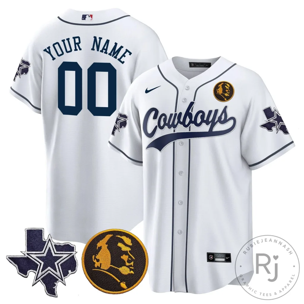 John Madden Dallas Cowboys Baseball Jersey Custom Name Number White John Madden Dallas Cowboys Baseball Jersey Custom Name Number White