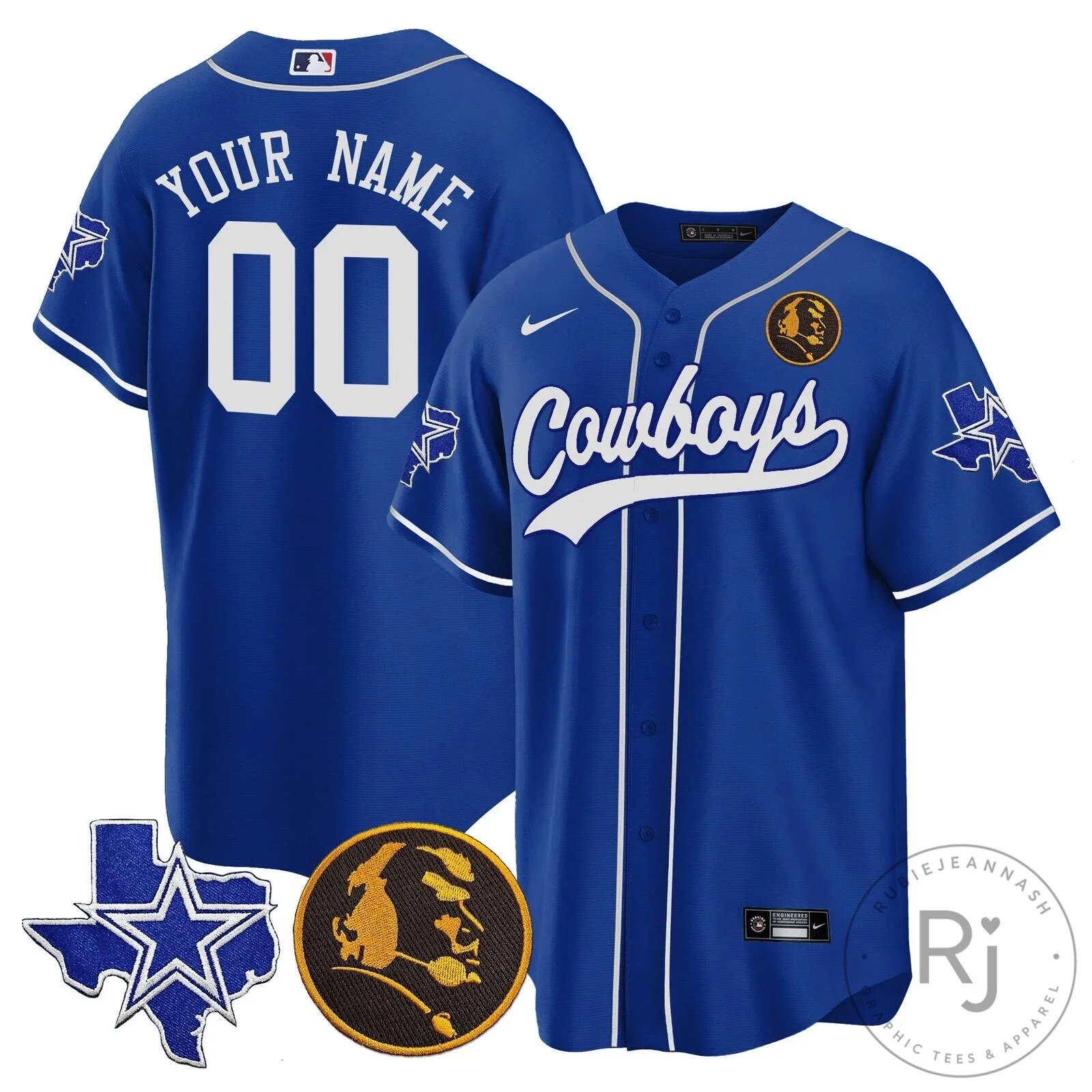 John Madden Dallas Cowboys Baseball Jersey Custom Name Number White 17 John Madden Dallas Cowboys Baseball Jersey Custom Name Number White