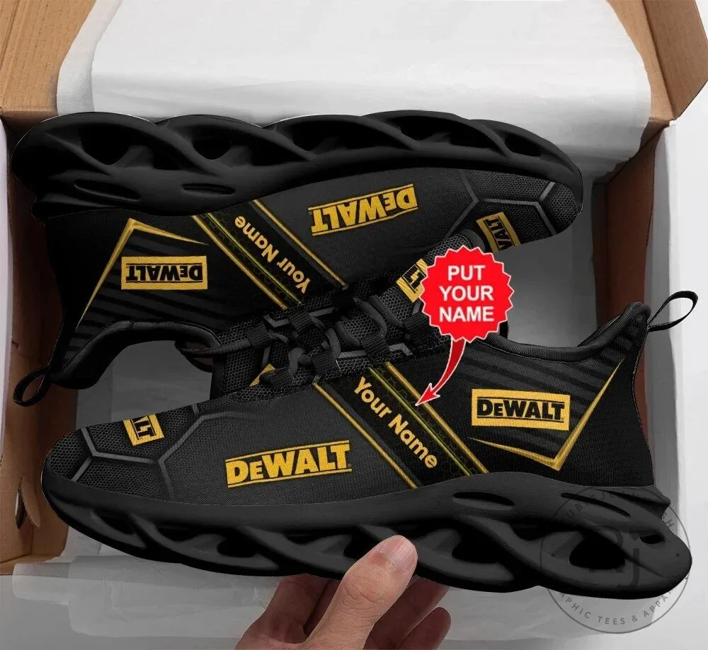 DeWalt Personalized Black and Yellow Custom Name Sneakers