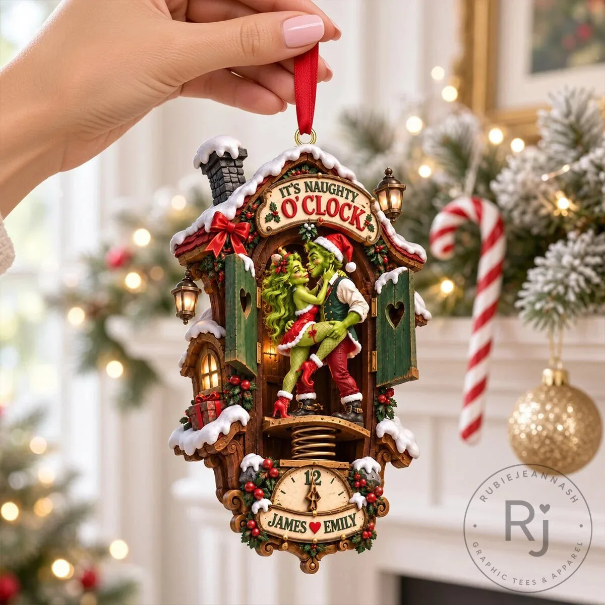 Grinch Naughty O'Clock Christmas Tree Ornament 12 Grinch Naughty O