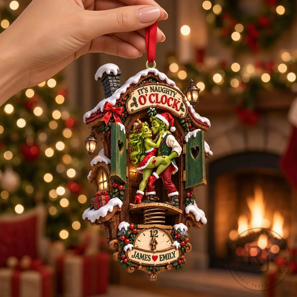 Grinch Naughty O'Clock Christmas Tree Ornament 13 Grinch Naughty O