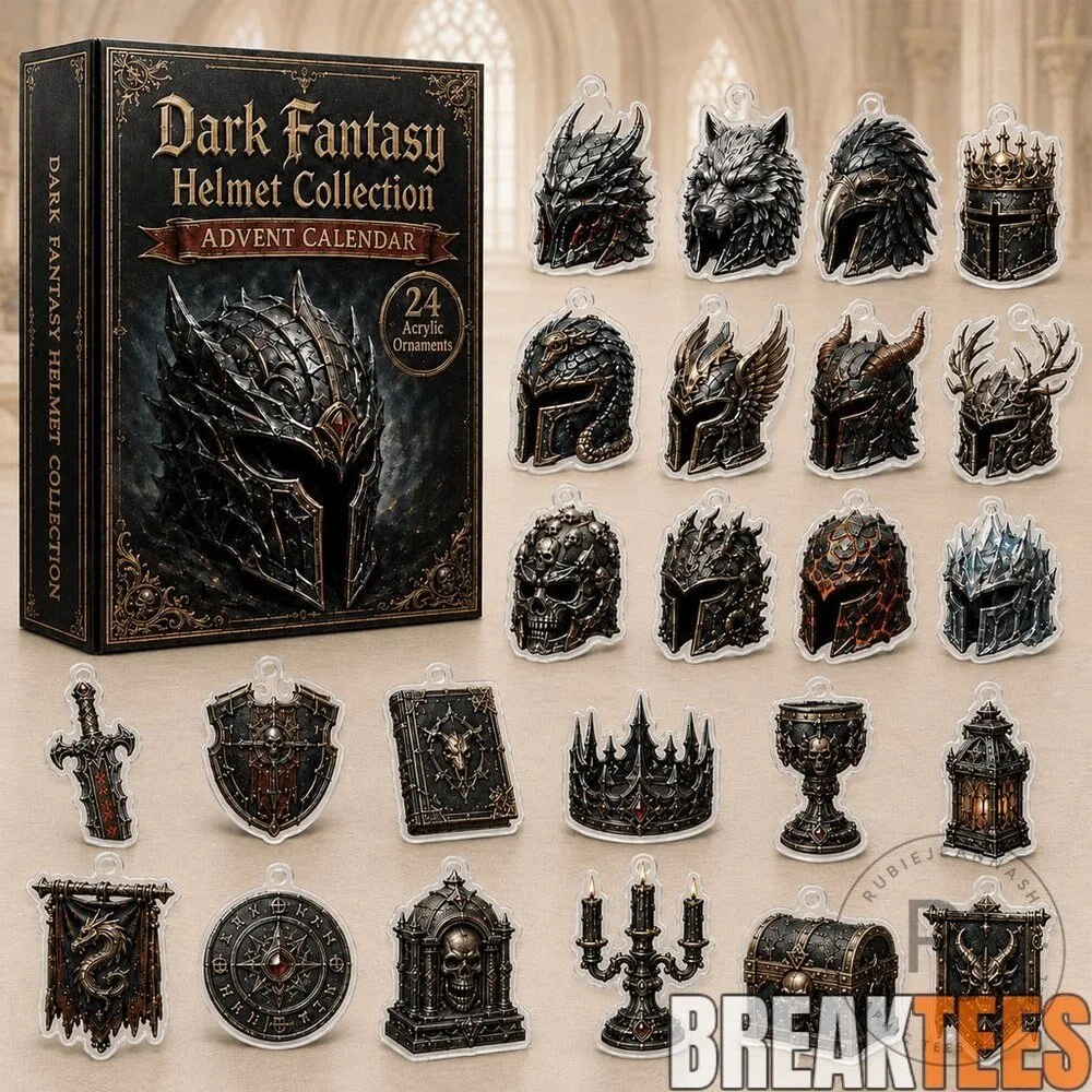 Dark Fantasy Helmet Collection Advent Calendar with 24 Acrylic Ornaments