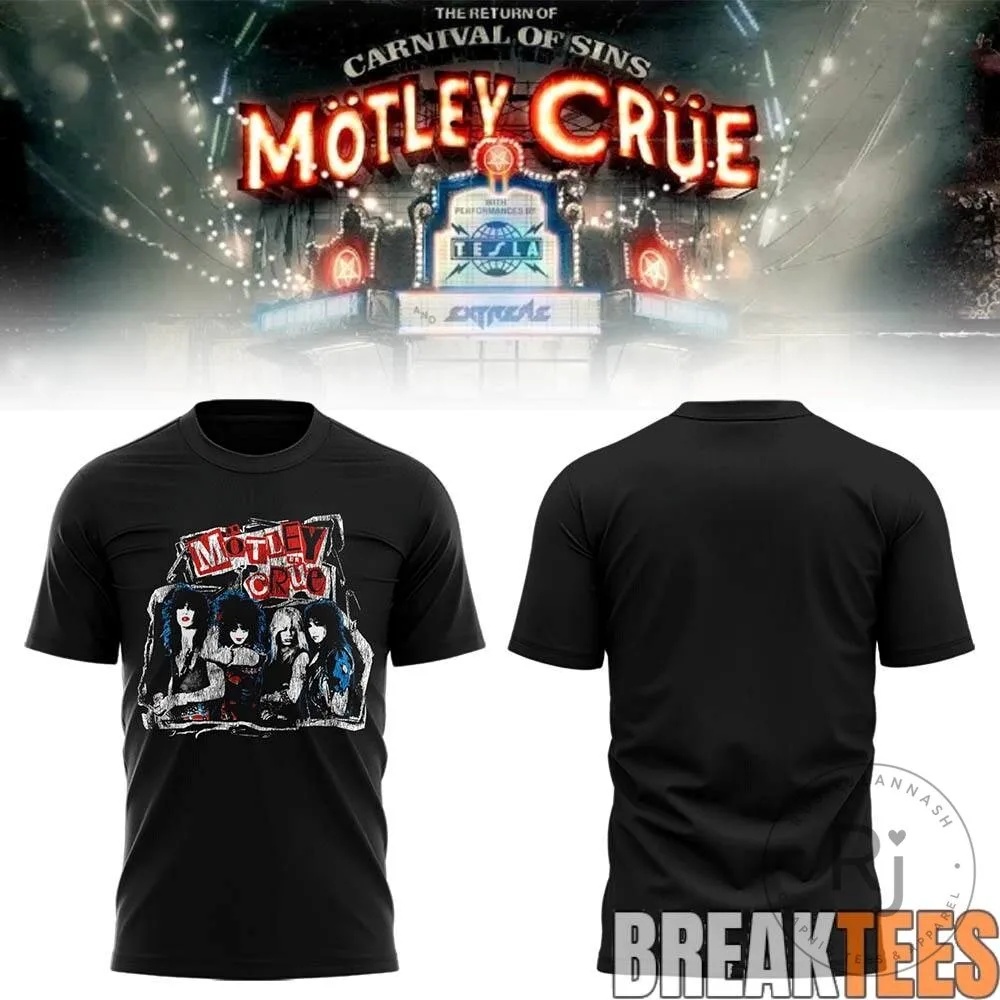 Motley Crue Looks That Kill Band Members Black T-Shirt 13 Motley Crue Looks That Kill Band Members Black T-Shirt