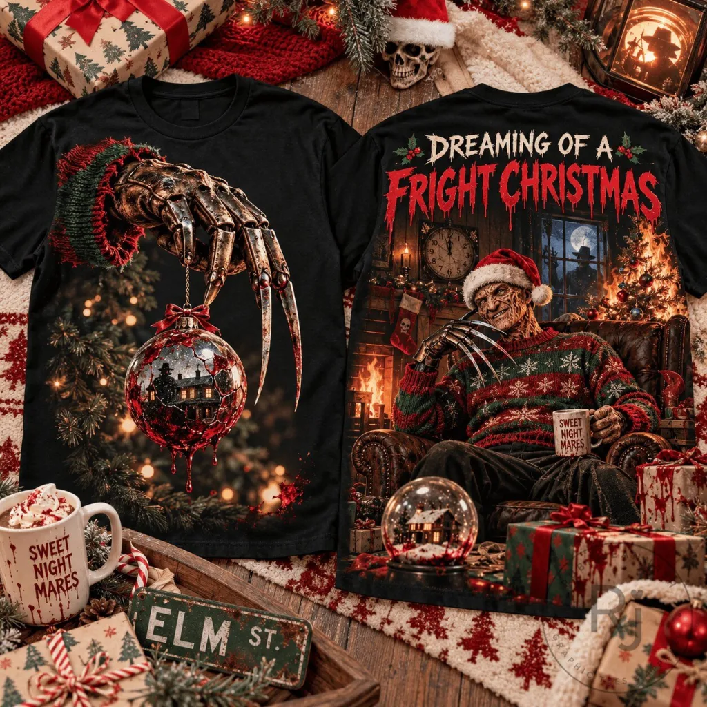 A Nightmare on Elm Street Freddy Krueger Fright Christmas Horror Movie T-Shirt A Nightmare on Elm Street Freddy Krueger Fright Christmas Horror Movie T-Shirt