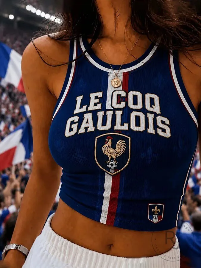 France National Football Team Le Coq Gaulois Women's Cropped Tank Top