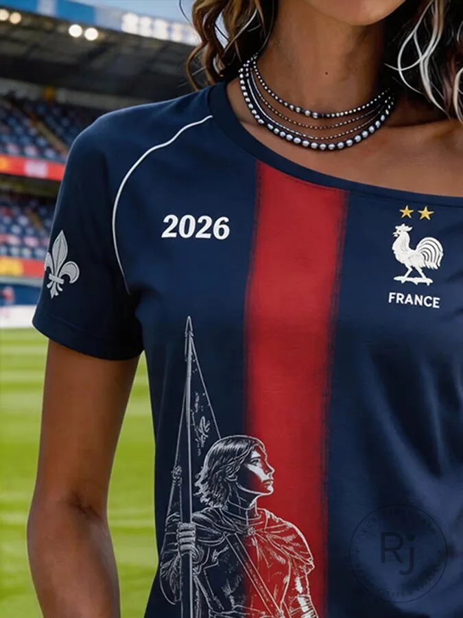 France National Football Team Joan of Arc Graphic Women's T-Shirt 7 France National Football Team Joan of Arc Graphic Women