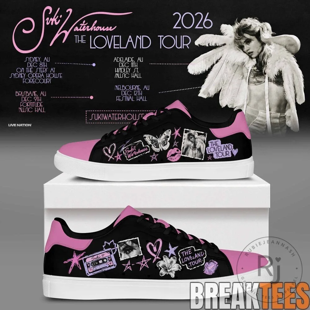 Suki Waterhouse The Loveland Tour 2026 Custom Stan Smith Style Shoes 3 Suki Waterhouse The Loveland Tour 2026 Custom Stan Smith Style Shoes