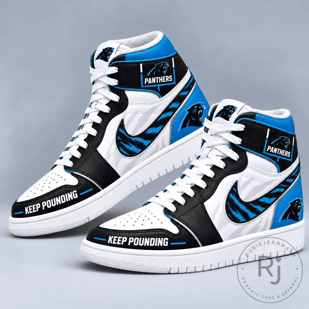 Carolina Panthers Team Logo Pattern High-Top Sneakers