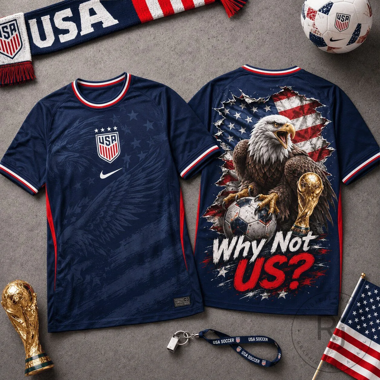 USA Soccer World Cup 2026 Why Not Us Eagle Fan Performance T-Shirt 5 USA Soccer World Cup 2026 Why Not Us Eagle Fan Performance T-Shirt