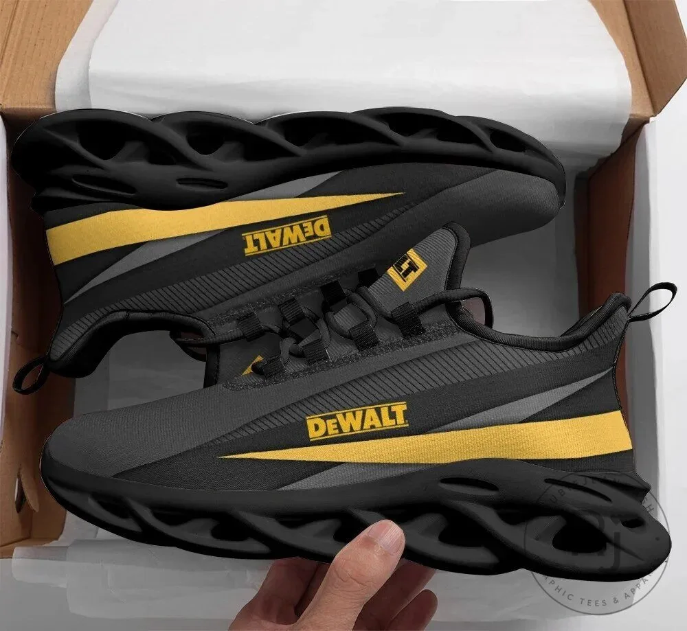 DeWalt Black and Yellow Logo Athletic Running Shoes