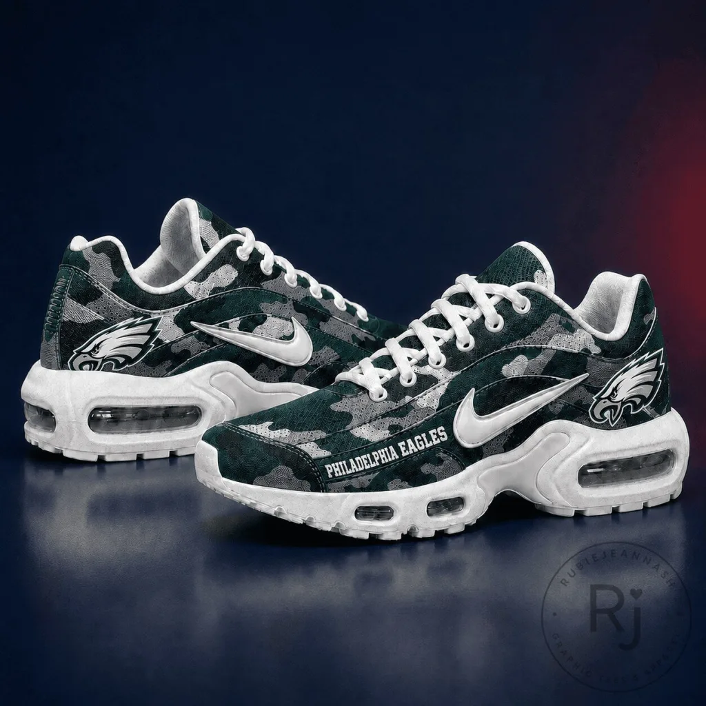 Philadelphia Eagles Camouflage Pattern Air Max Style Sneakers Philadelphia Eagles Camouflage Pattern Air Max Style Sneakers