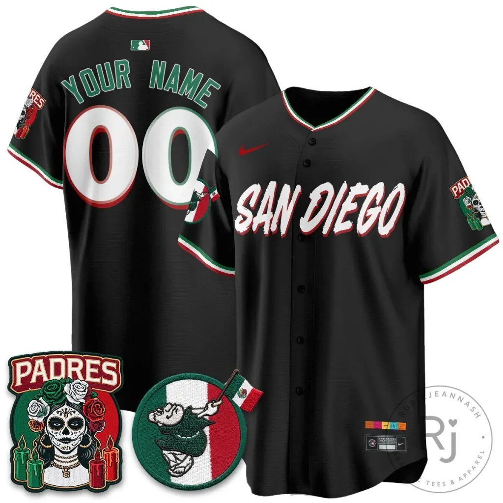 San Diego Padres City Connect Mexico Style Black Baseball Jersey San Diego Padres City Connect Mexico Style Black Baseball Jersey