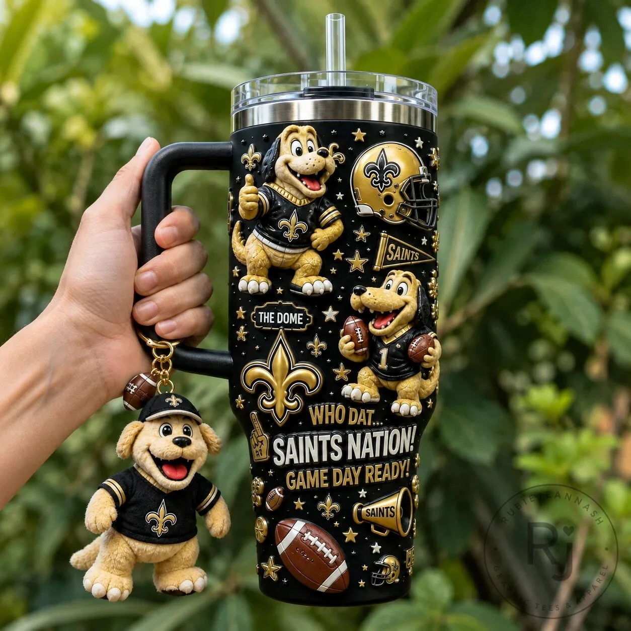 New Orleans Saints Football Team Game Day Ready Black Tumbler with Handle 8 New Orleans Saints Football Team Game Day Ready Black Tumbler with Handle
