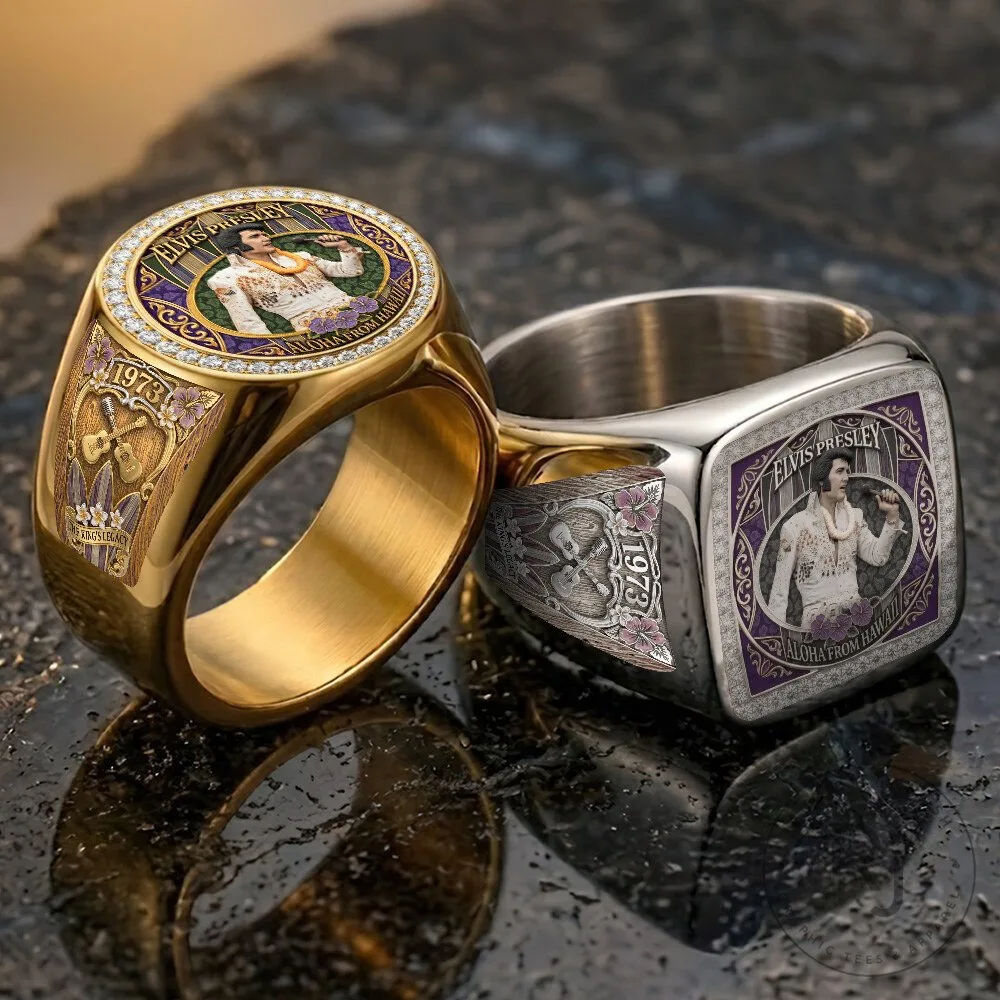 Elvis Presley Aloha From Hawaii 1973 Concert Gold Tone Ring