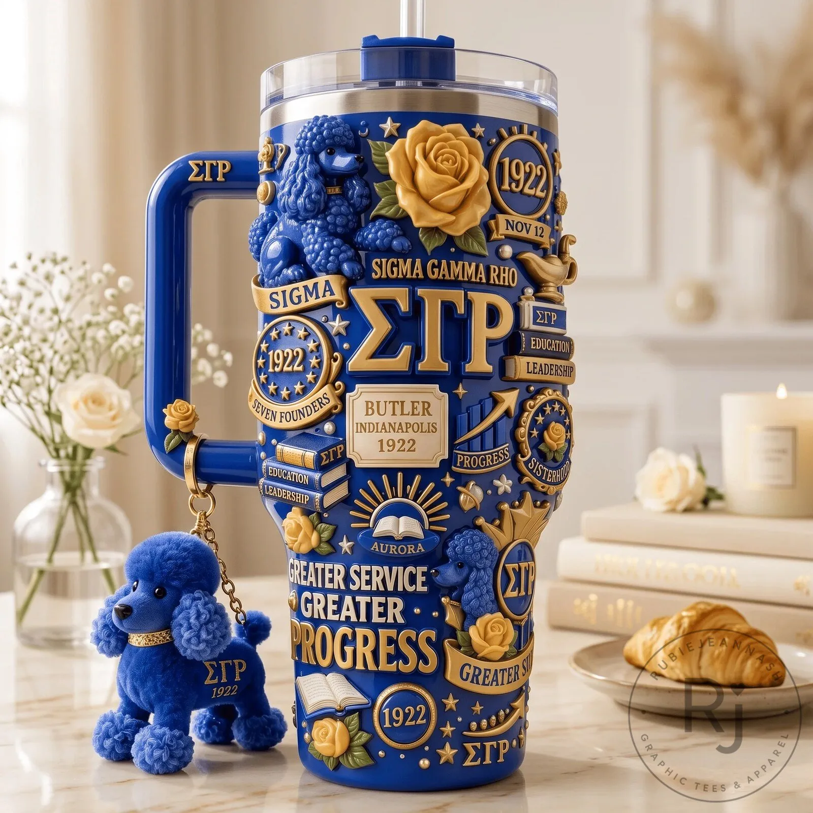 Sigma Gamma Rho Sorority Royal Blue 40oz Tumbler with Handle 8 Sigma Gamma Rho Sorority Royal Blue 40oz Tumbler with Handle