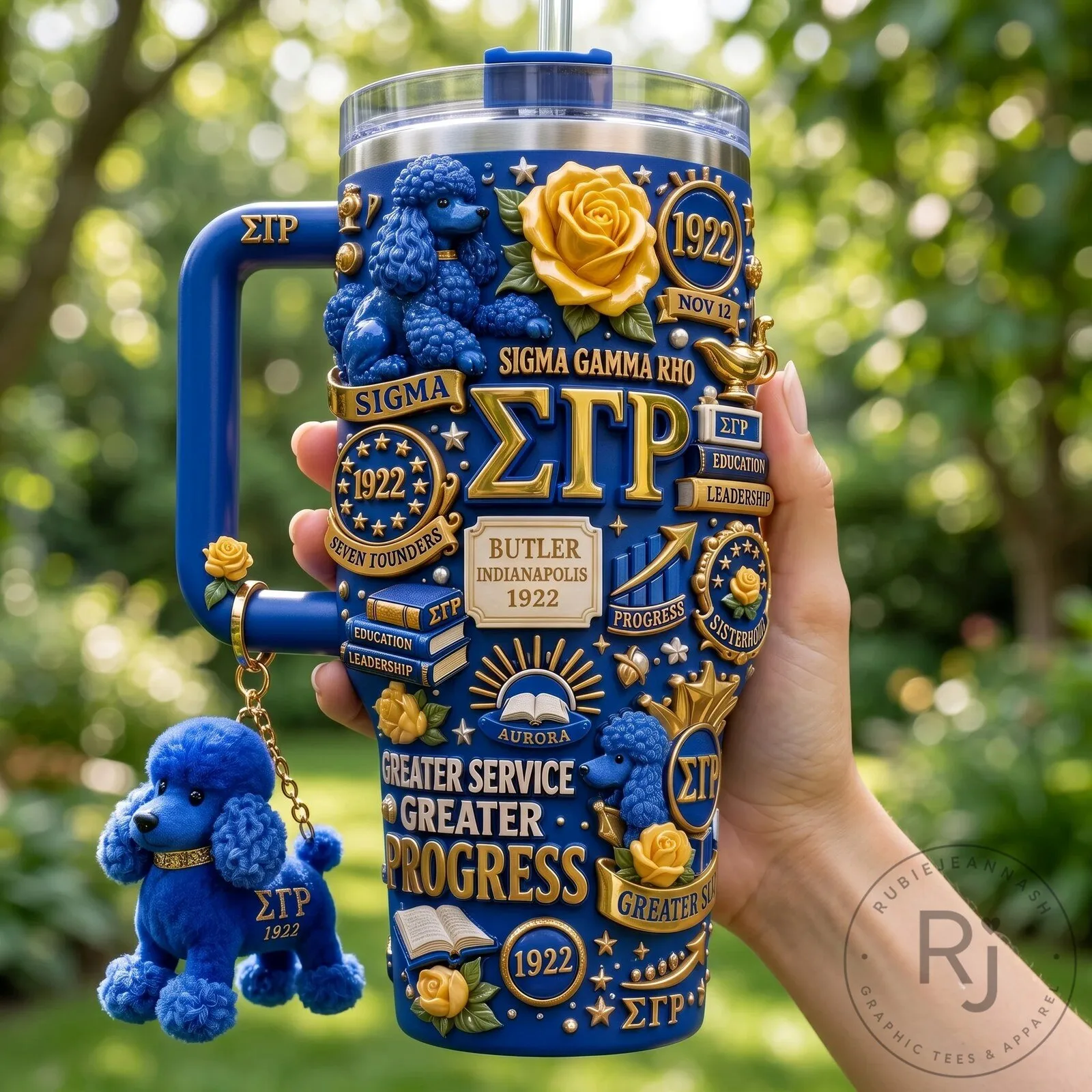 Sigma Gamma Rho Sorority Royal Blue 40oz Tumbler with Handle 9 Sigma Gamma Rho Sorority Royal Blue 40oz Tumbler with Handle