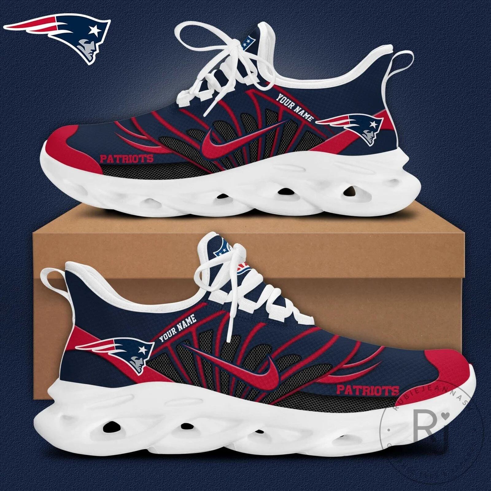 New England Patriots Personalized Fan Running Shoes