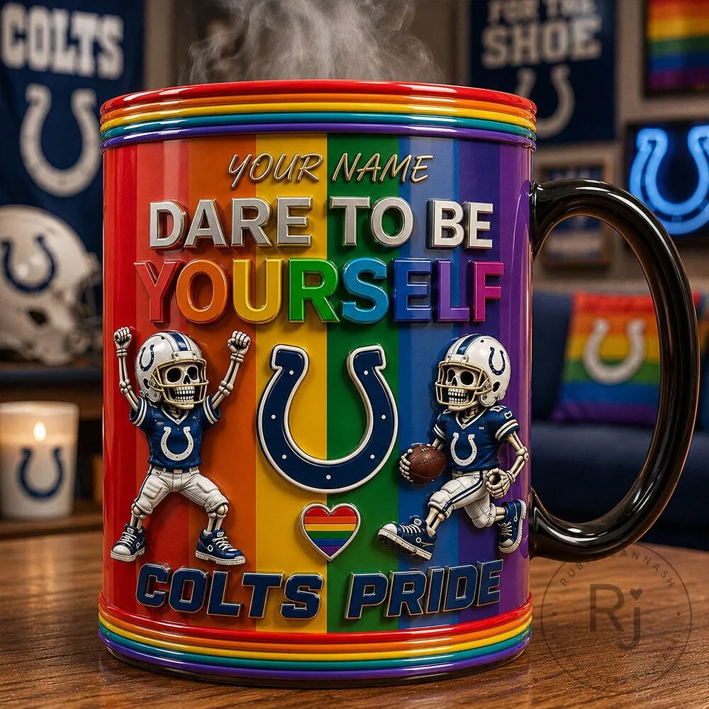 Indianapolis Colts Pride Dare To Be Yourself Rainbow Ceramic Coffee Mug