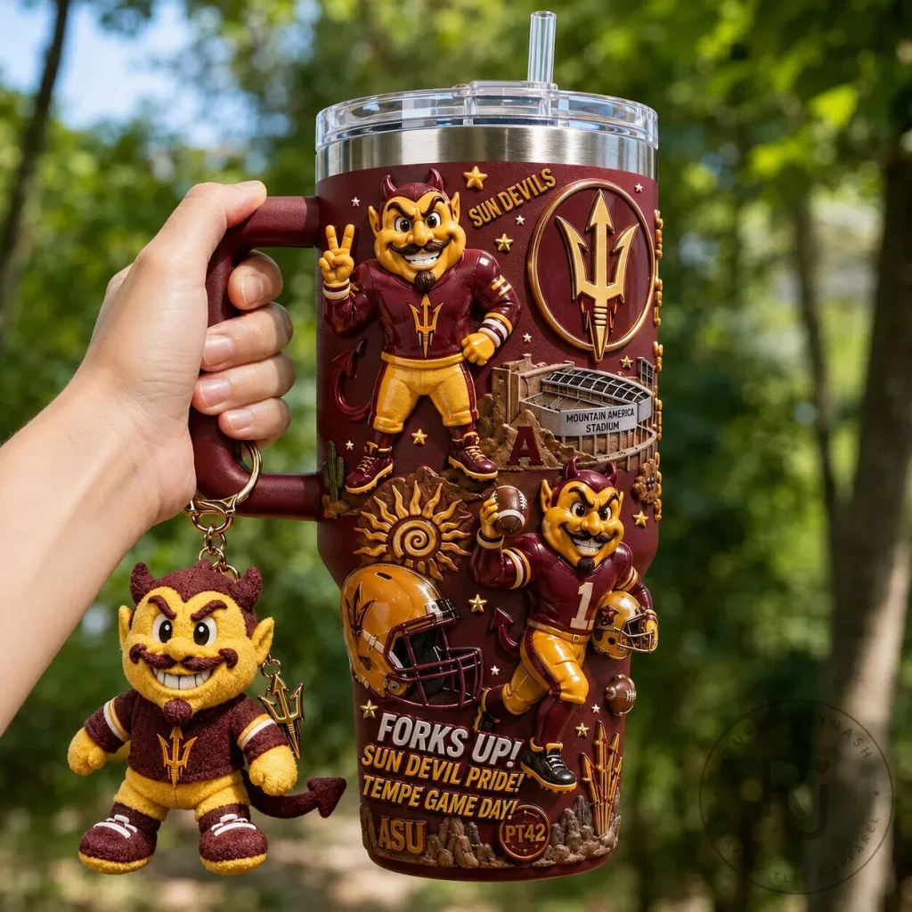 Arizona State Sun Devils Football Team 40oz Stainless Steel Tumbler with Handle Arizona State Sun Devils Football Team 40oz Stainless Steel Tumbler with Handle