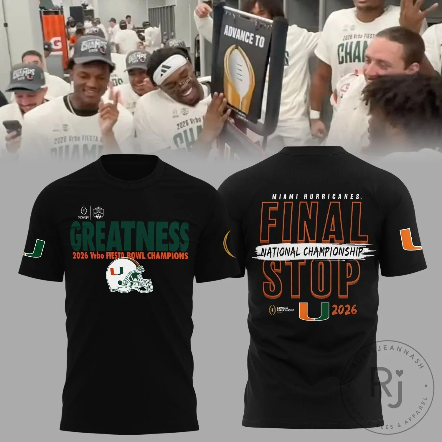 Miami Hurricanes Football 2026 Fiesta Bowl Champions Greatness T-Shirt