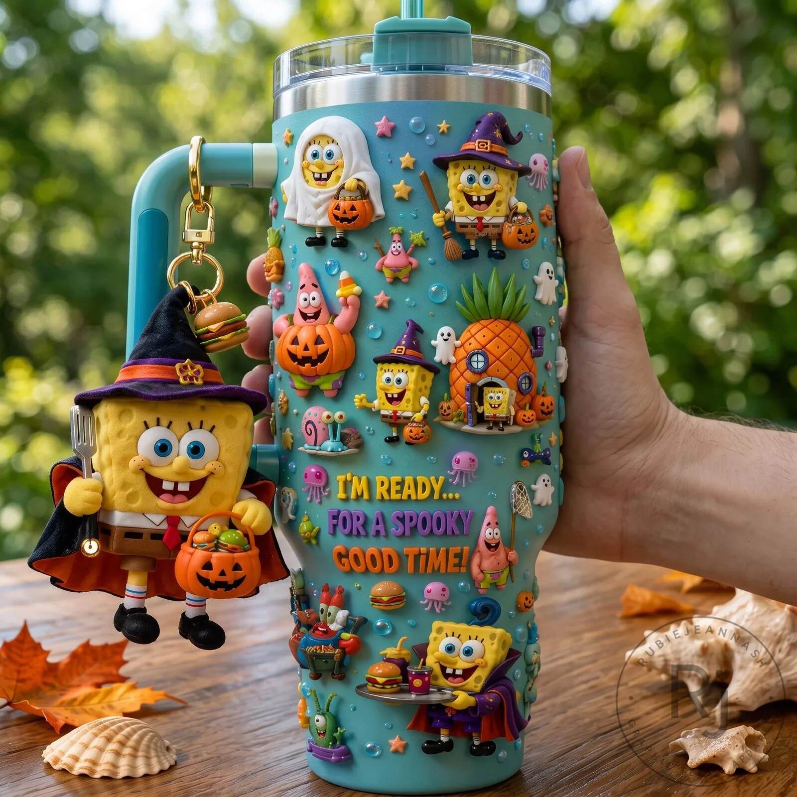 SpongeBob SquarePants Halloween Spooky Good Time 40oz Tumbler with Handle
