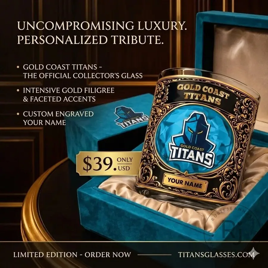 Gold Coast Titans Personalized Collector's Whiskey Glass with Custom Name Engraving