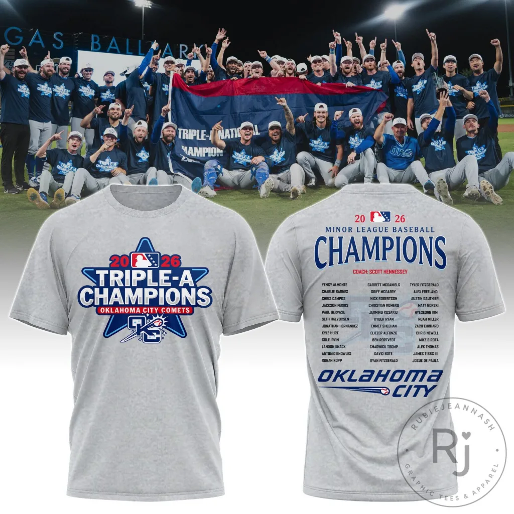 Oklahoma City Comets 2026 Triple-A Minor League Baseball Champions T-Shirt Oklahoma City Comets 2026 Triple-A Minor League Baseball Champions T-Shirt
