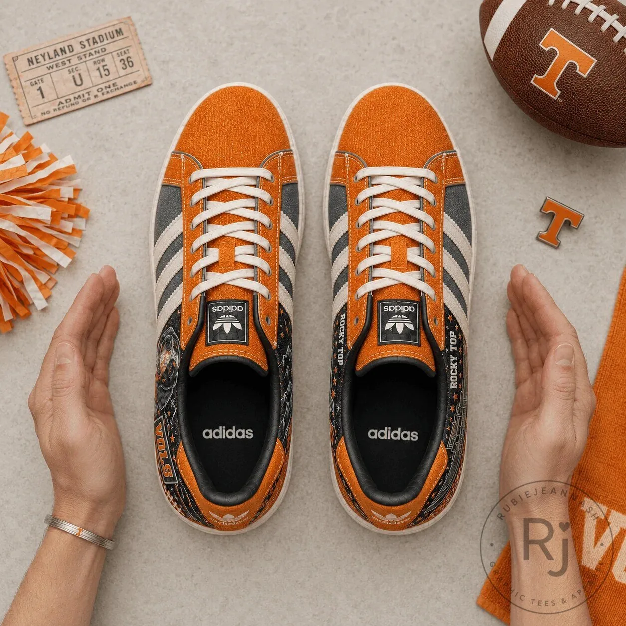 Tennessee Volunteers Rocky Top Adidas Orange Casual Shoes