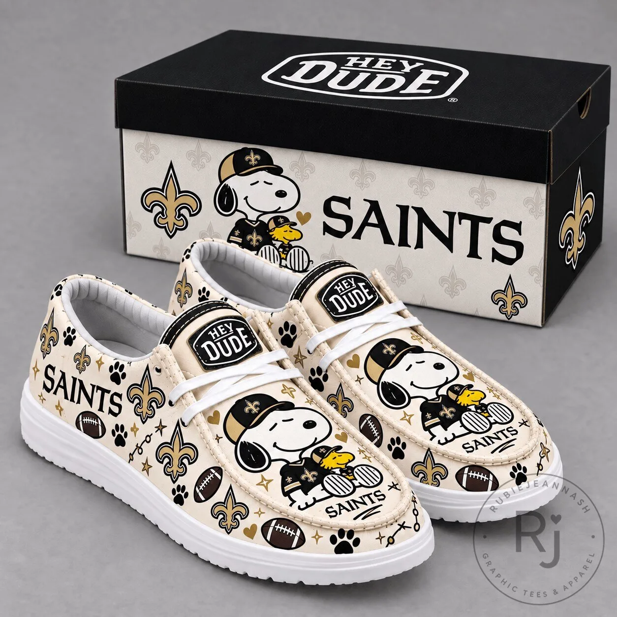 New Orleans Saints Snoopy Hey Dude Style Shoes for Women and Men