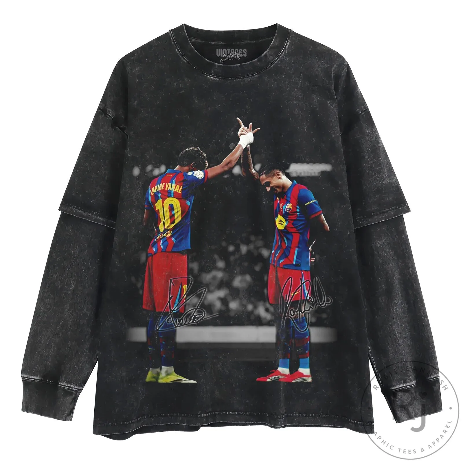 Lamine Yamal and Raphinha Barcelona Football Club Layered Long Sleeve T-Shirt