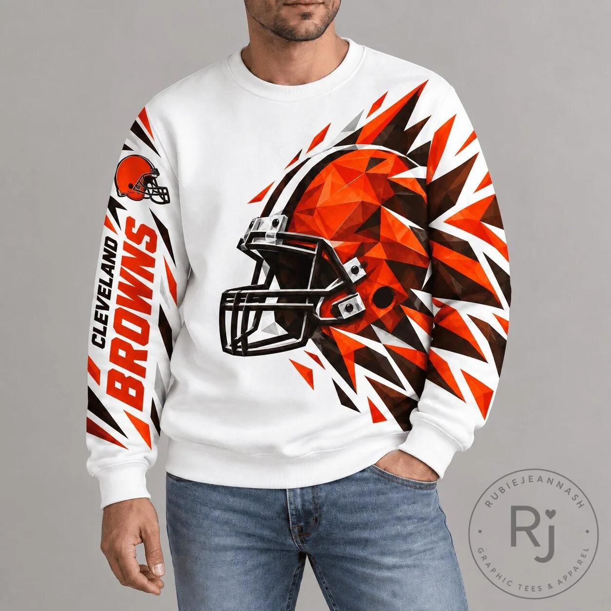 Cleveland Browns Football Team Polygonal Mascot Design Sweatshirt 1 Cleveland Browns Football Team Polygonal Mascot Design Sweatshirt
