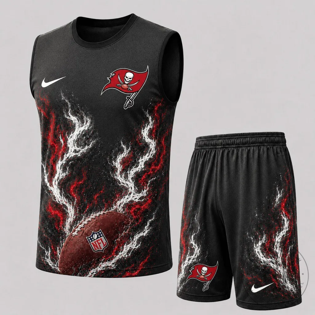 Tampa Bay Buccaneers NFL Football Flame Tank Top and Shorts Set Tampa Bay Buccaneers NFL Football Flame Tank Top and Shorts Set