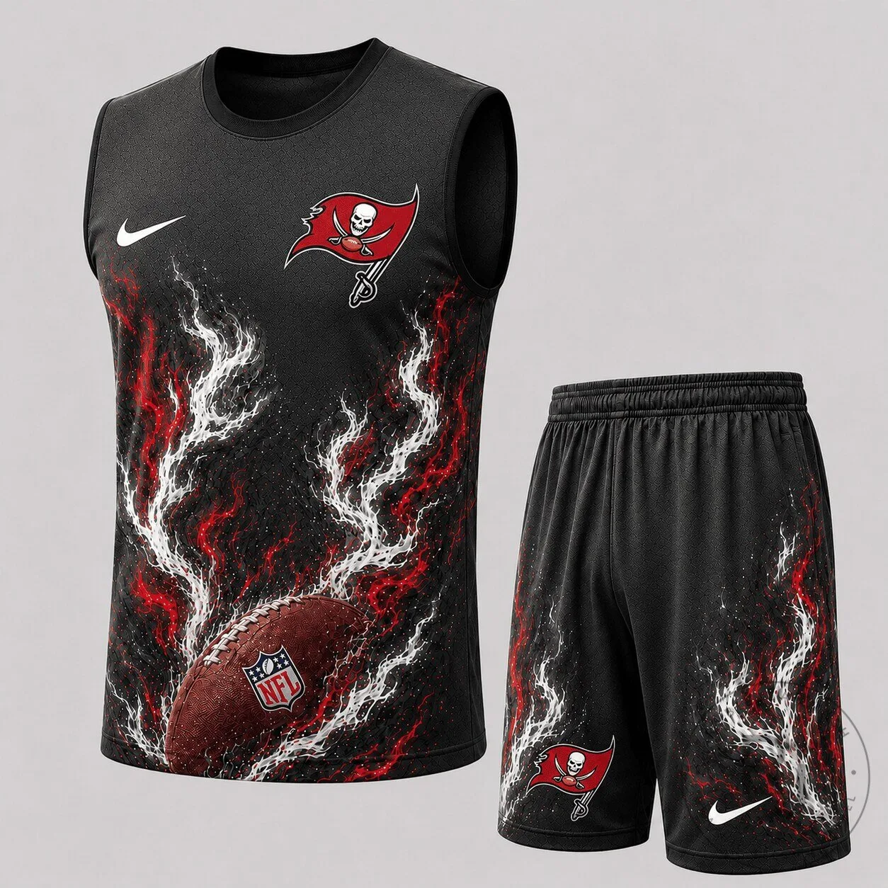 Tampa Bay Buccaneers NFL Football Flame Tank Top and Shorts Set