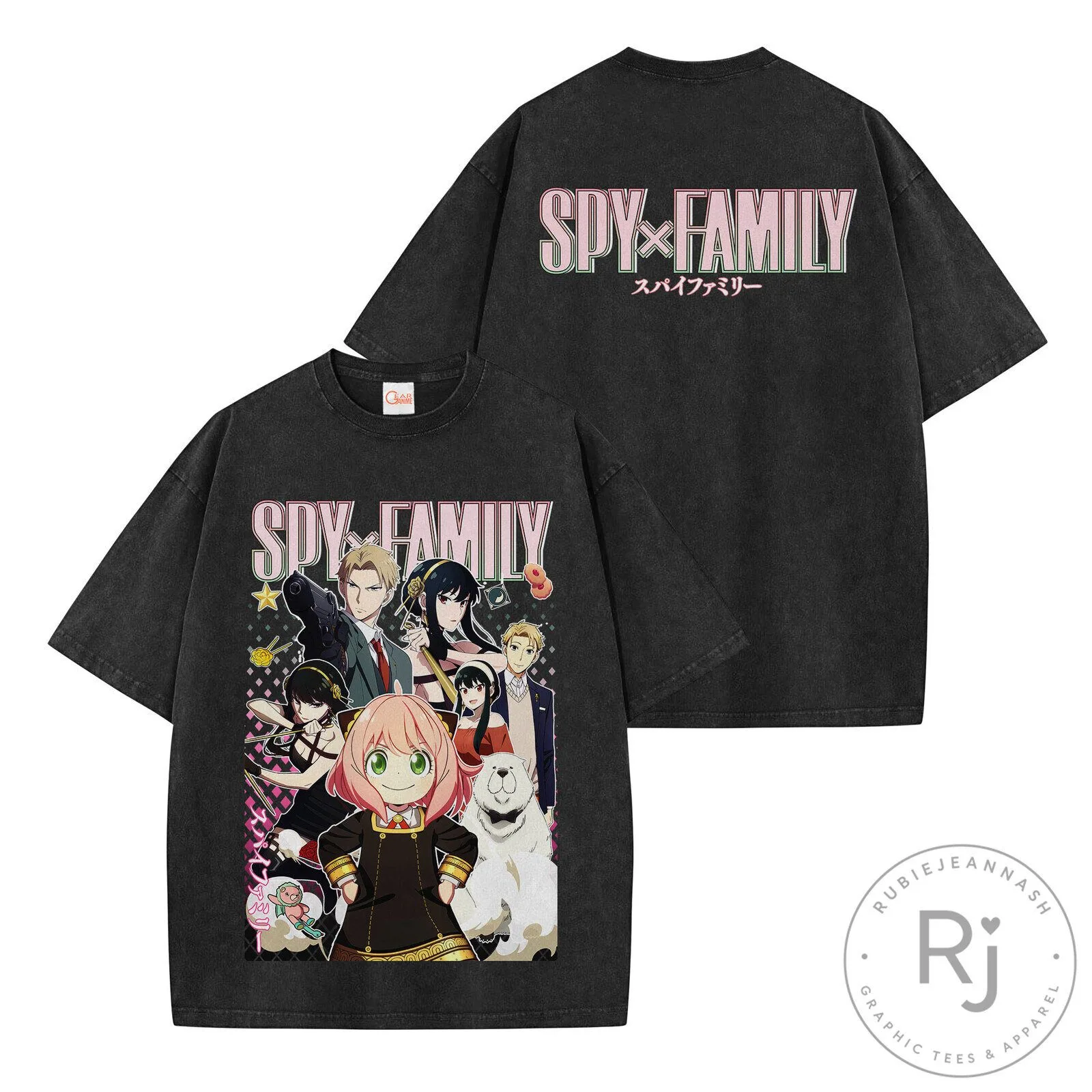 Spy x Family Washed T-shirt Vintage Style Anime Graphic Tee