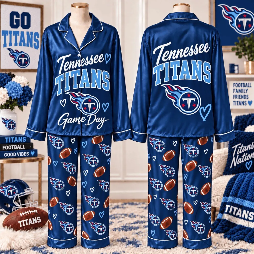 Tennessee Titans Football Team Game Day Pajamas Set Tennessee Titans Football Team Game Day Pajamas Set
