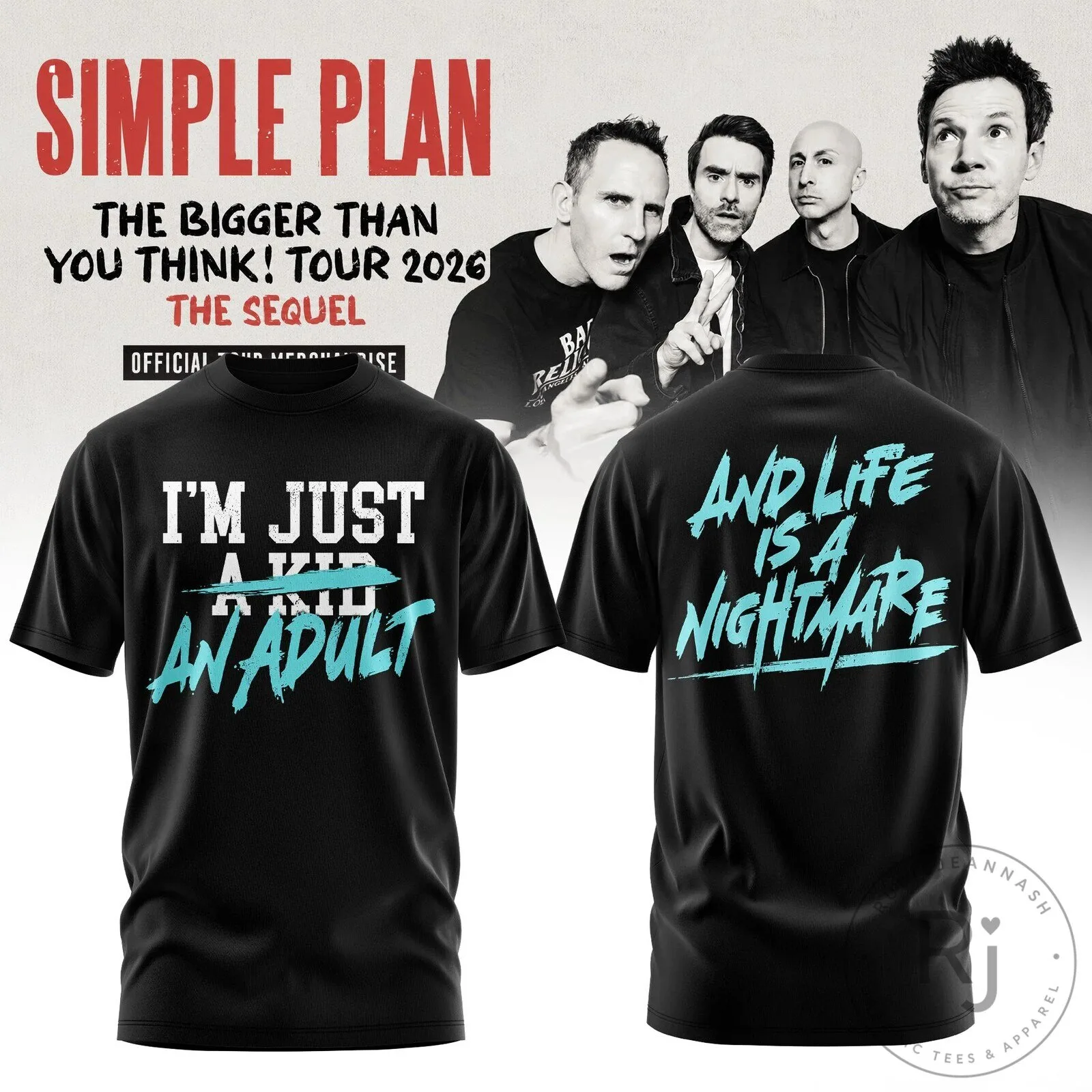 Simple Plan The Bigger Than You Think Tour 2026 Collector T-Shirt