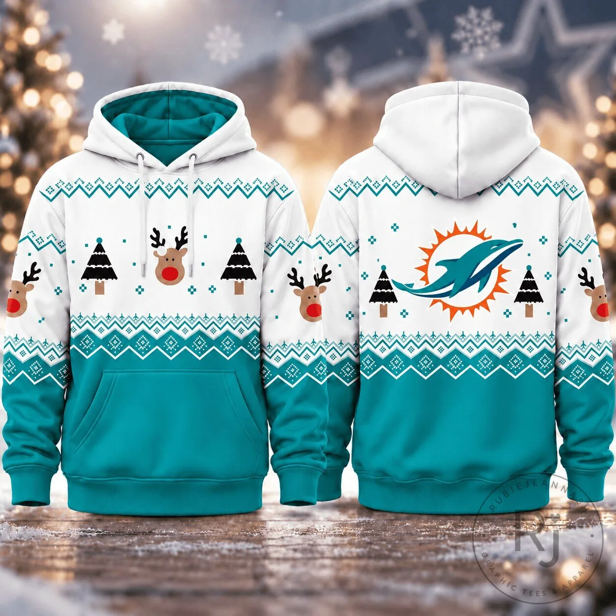Miami Dolphins Christmas Ugly Sweater Style Hoodie