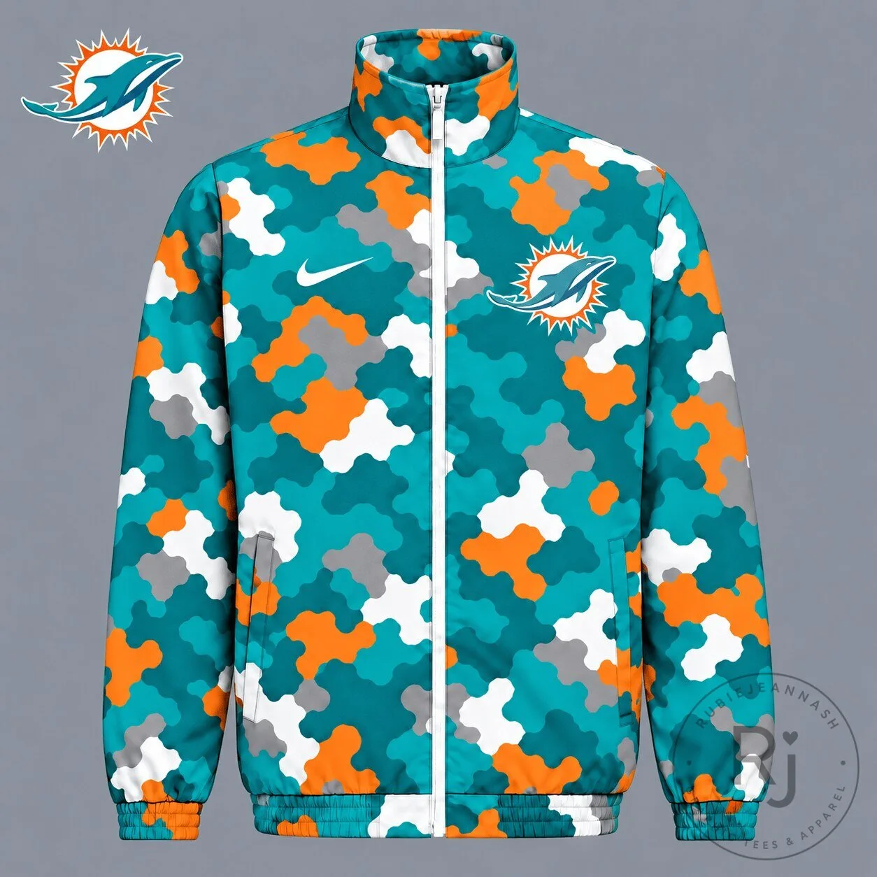 Miami Dolphins NFL Football Game Day Camouflage Full-Zip Jacket